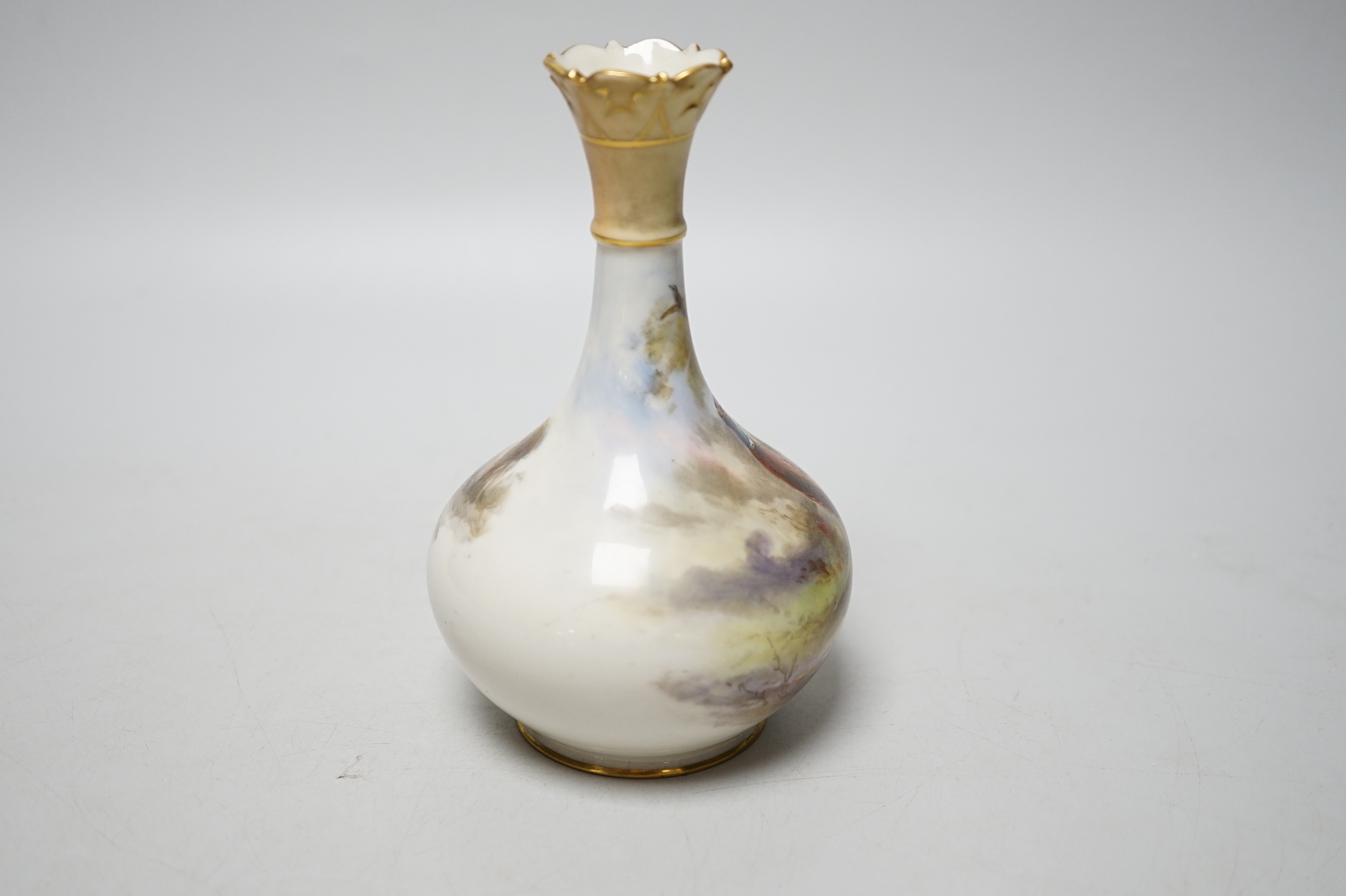 A Royal Worcester painted porcelain ‘pheasant’ vase, model number 702, signed 702